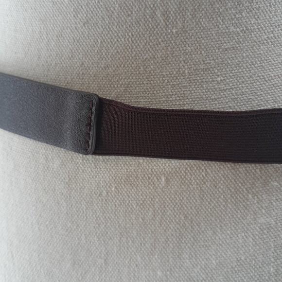 Ann Taylor Loft Burgundy Red Faux Leather Imitation Gold Tone Buckle Size Small - Picture 10 of 12